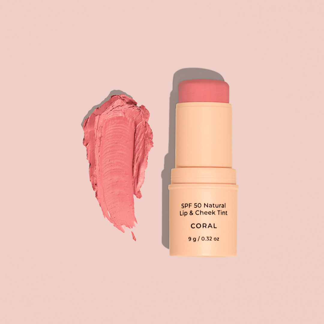 Avocado Zinc Lip Tint Avocado Zinc SPF 50 Natural Lip & Cheek Tint – Coral | Vegan Tinted SPF Stick for Lips, Cheeks & Eyes