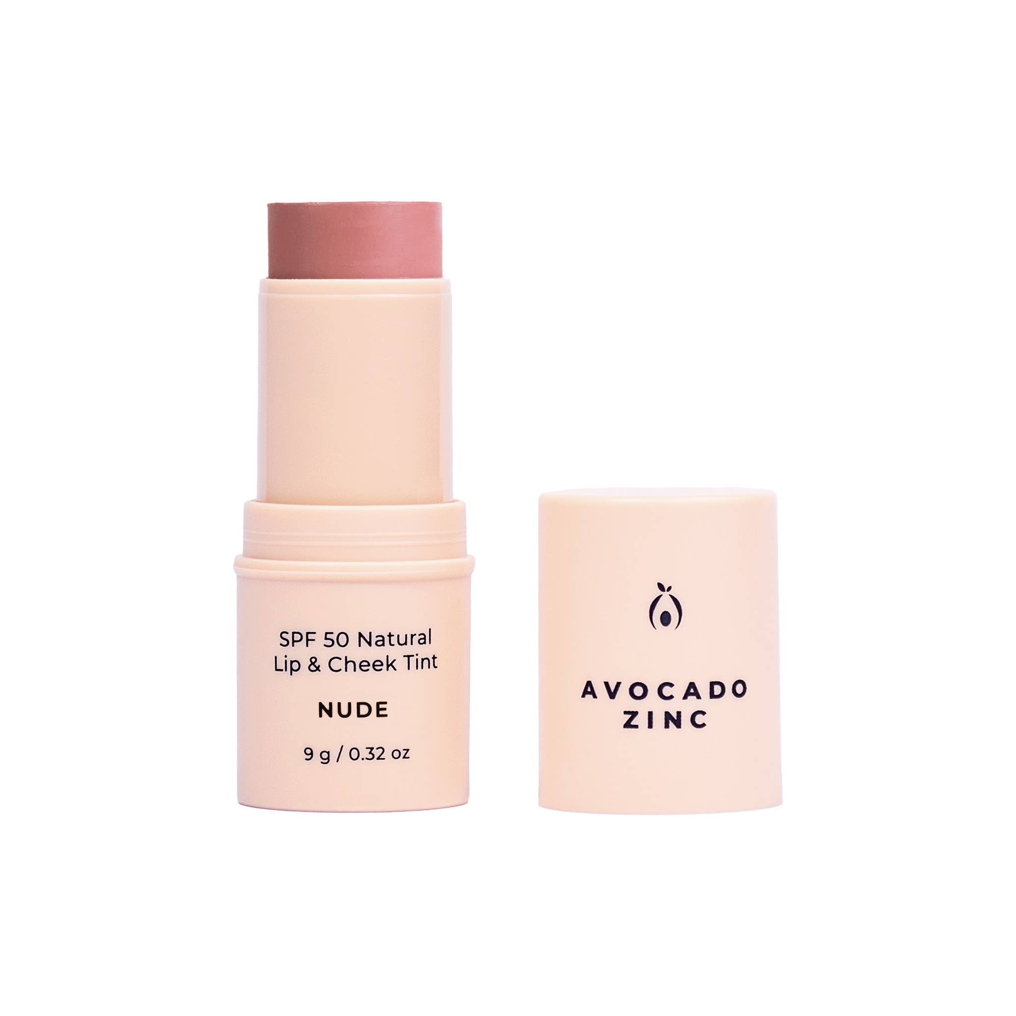 Avocado Zinc Lip Tint Avocado Zinc SPF 50 Natural Lip & Cheek Tint – Nude | Multi-Use Vegan SPF Stick