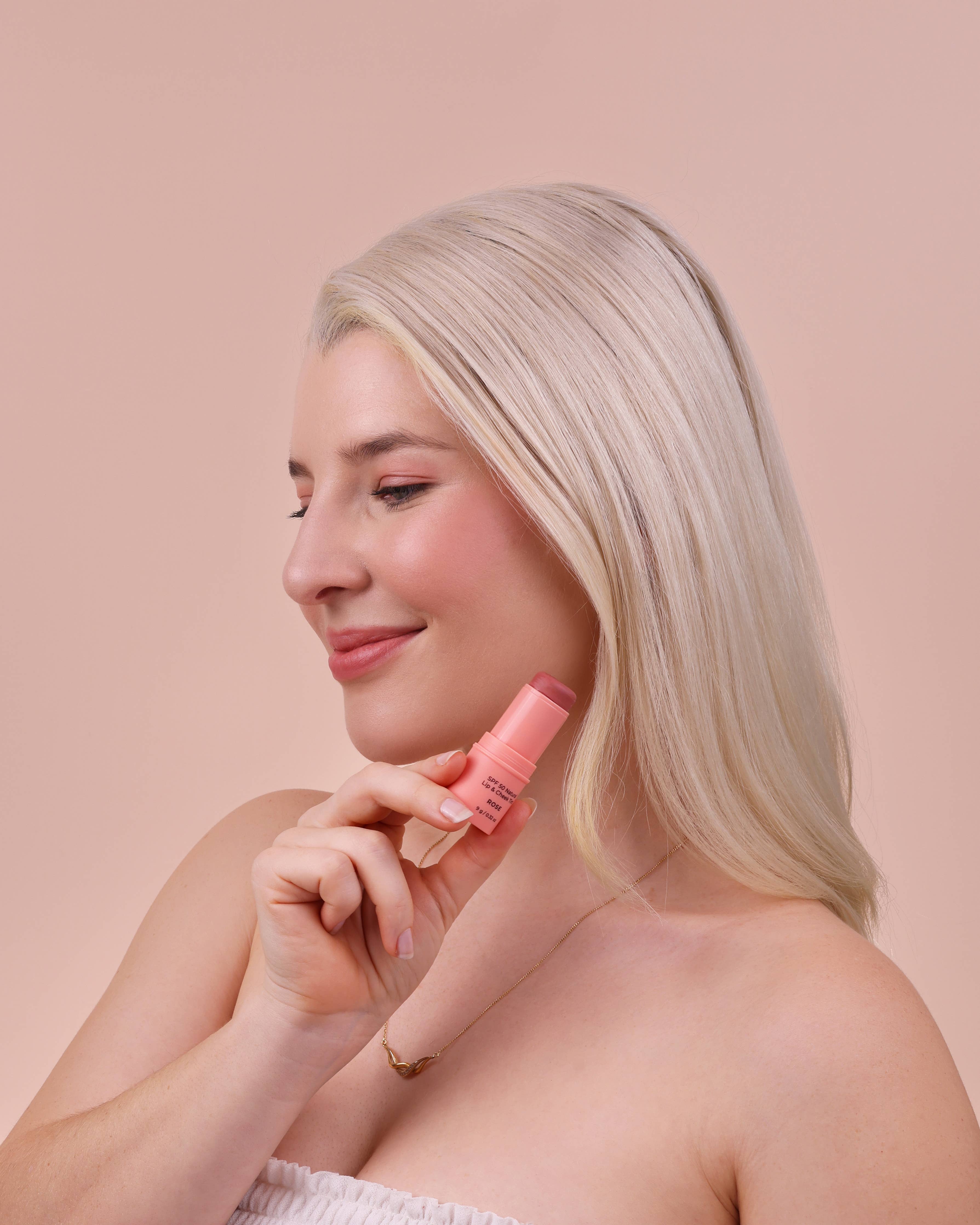 Avocado Zinc Lip Tint Avocado Zinc SPF 50 Natural Lip & Cheek Tint – Rose | Multi-Use Vegan Tinted SPF Stick