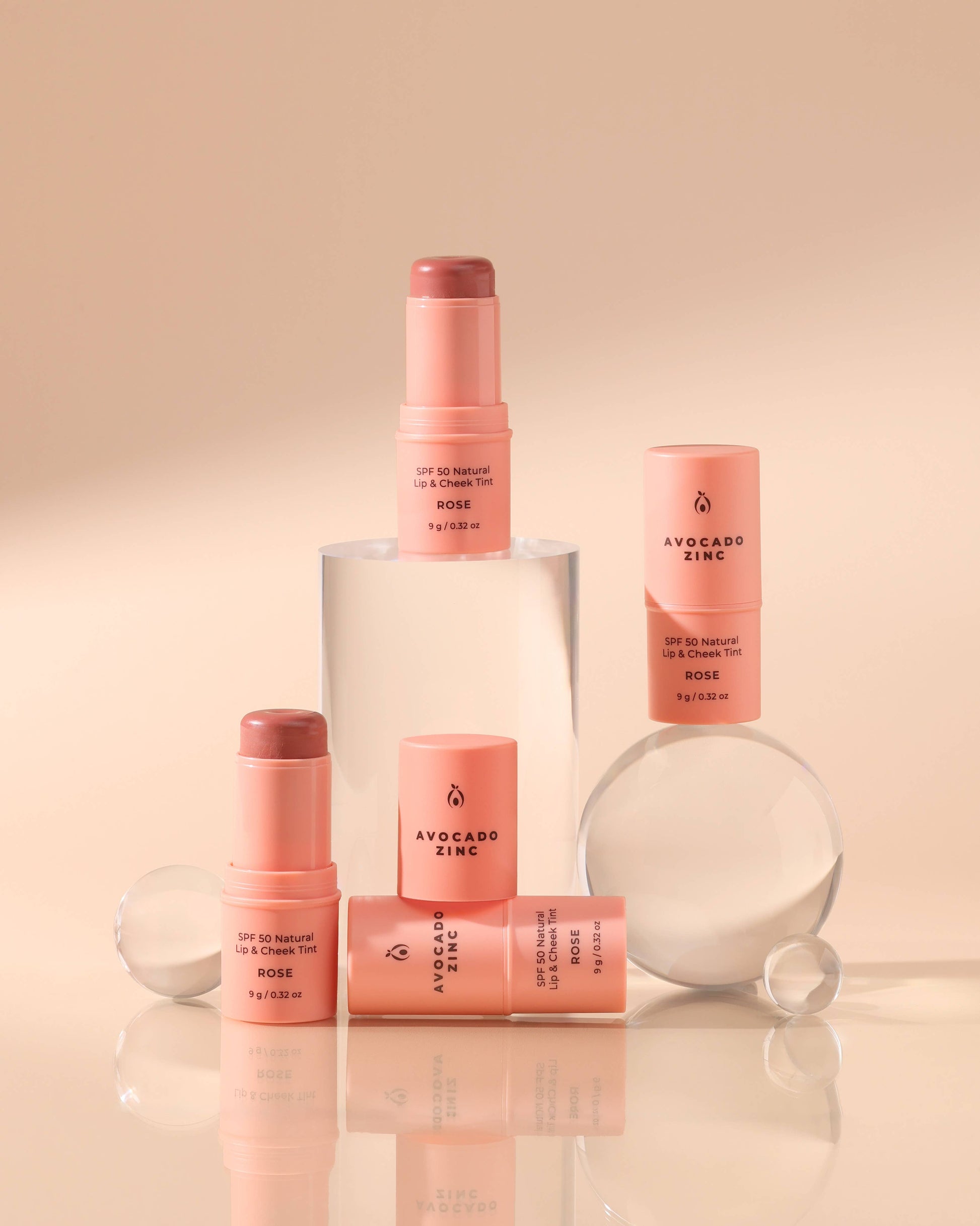 Avocado Zinc Lip Tint Avocado Zinc SPF 50 Natural Lip & Cheek Tint – Rose | Multi-Use Vegan Tinted SPF Stick