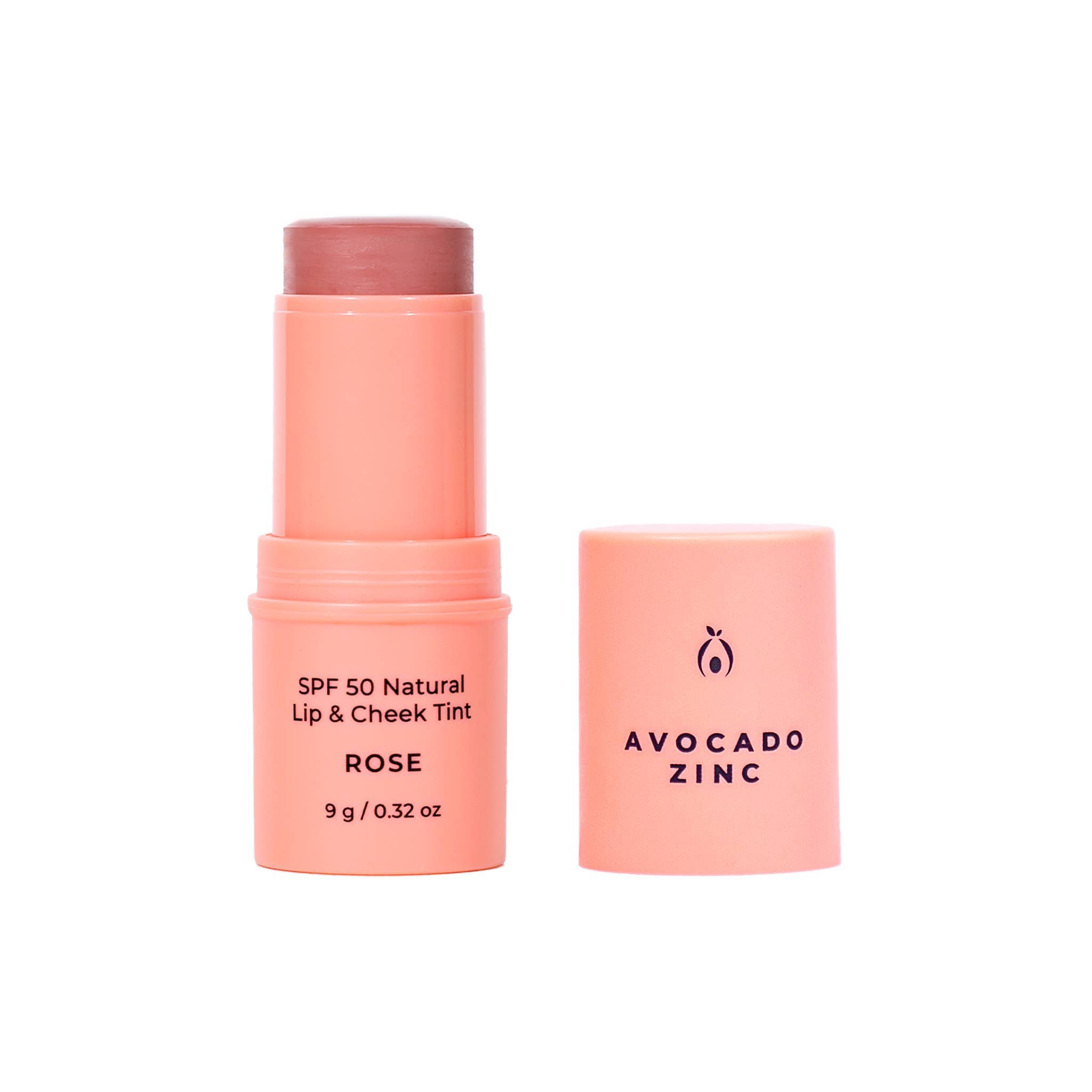 Avocado Zinc Lip Tint Avocado Zinc SPF 50 Natural Lip & Cheek Tint – Rose | Multi-Use Vegan Tinted SPF Stick