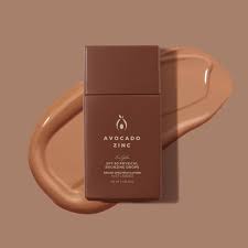 Avocado Zinc SPF 50 Bronzing & Glow Drops bottle with bronze liquid background