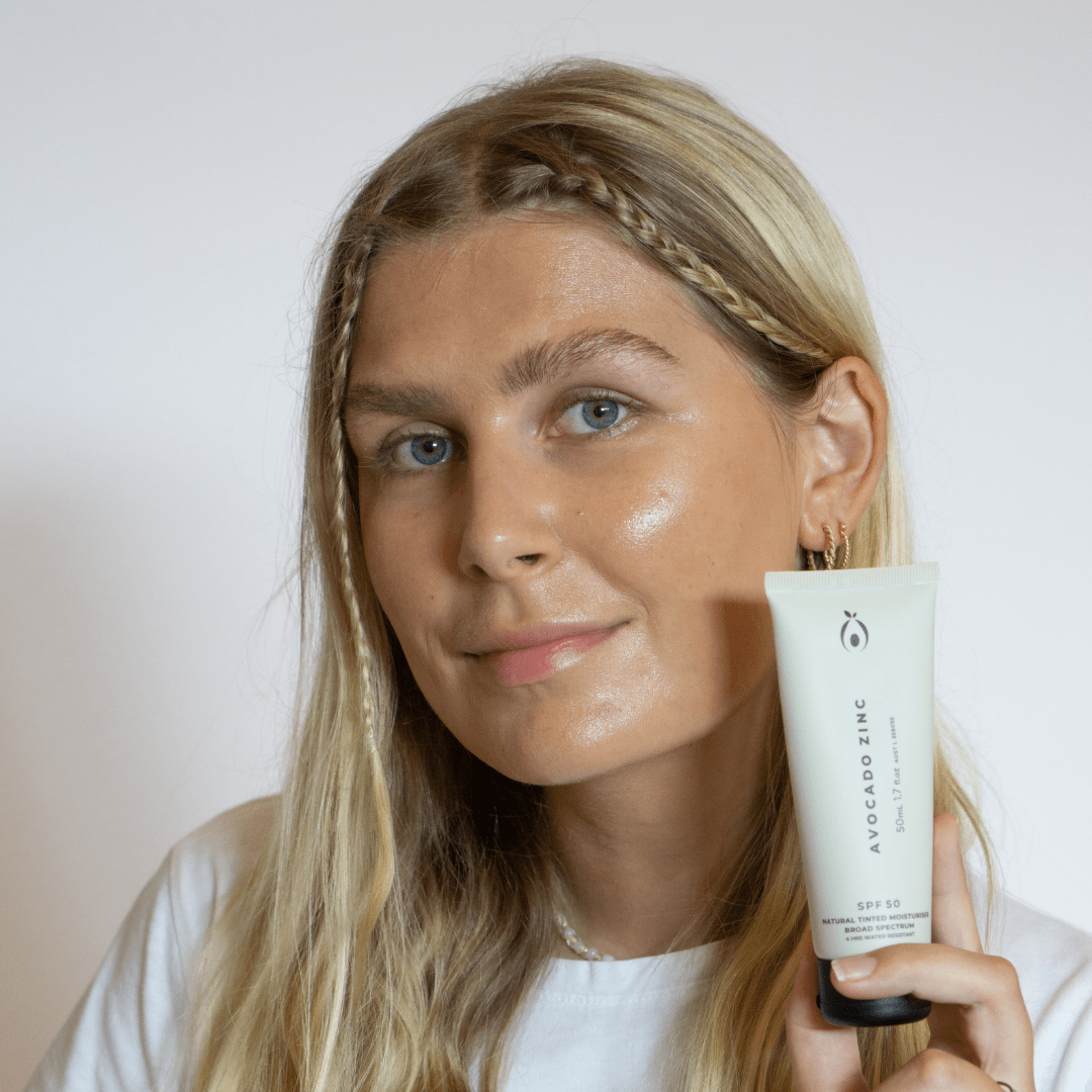 Avocado Zinc Tinted Moisturiser SPF 50 Tinted Moisturiser – Natural Mineral Sunscreen (Medium-Dark, 100ml)