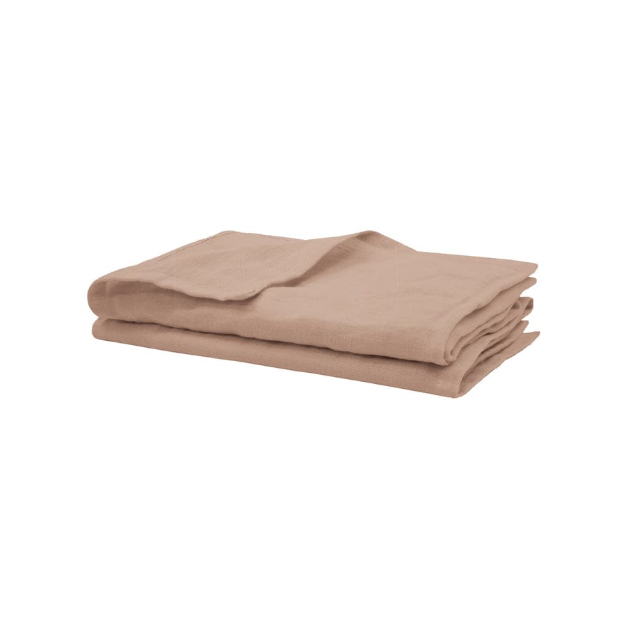 Linen Napkins Set 2 Blush folded napkins in soft natural blush color for elegant dining decor.
