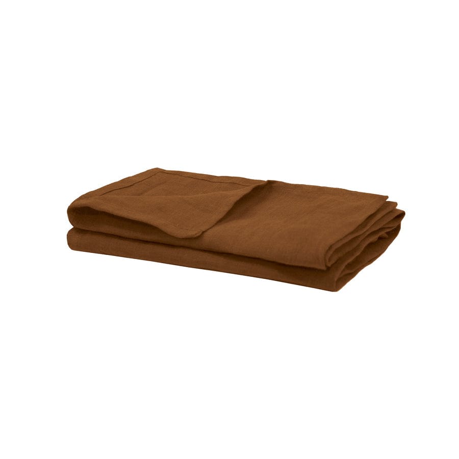 Linen Napkins Set 2 Tobacco soft natural folded napkins showcasing rich tobacco color for elegant dining decor.