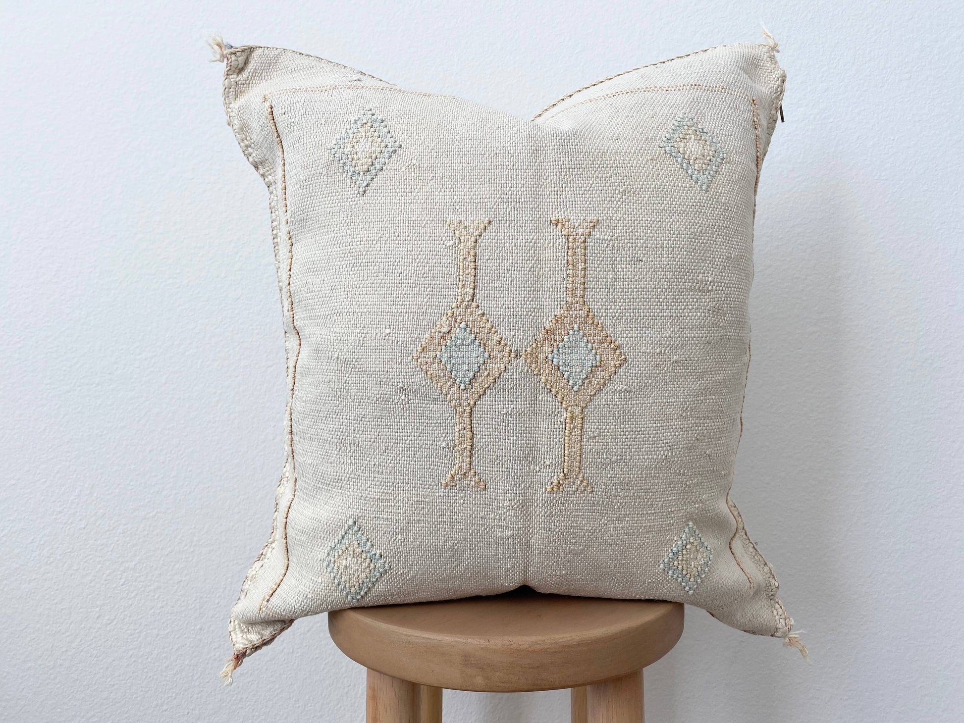 Stone Sabra Cushion Cover Eclectic Collective Cushion Cover Handmade Stone Silk Sabra Cushion Cover – One-of-a-Kind Cactus Silk Cushion (Vegan)