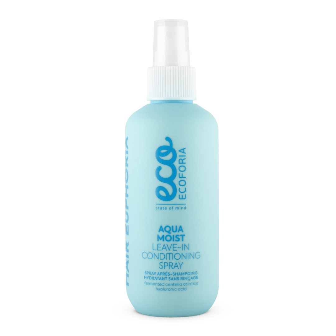 Ecoforia Aqua Moist Leave-In Conditioner Spray 200ml hydrating and detangling haircare treatment bottle