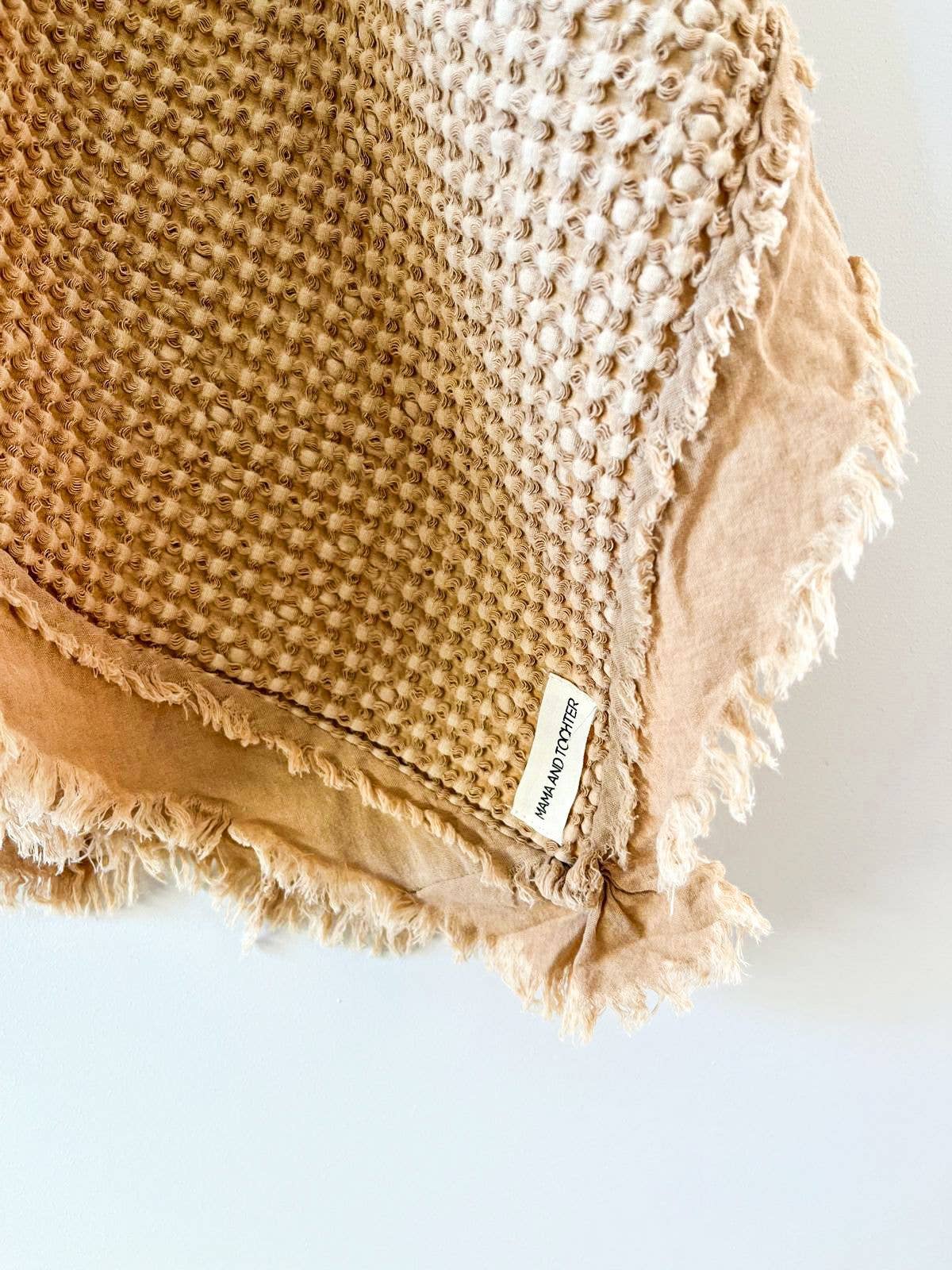 Organic Cotton Waffle Throw Light Rust Mama and Tochter Organic Cotton Rustic Waffle Throw Blanket - Light Rust