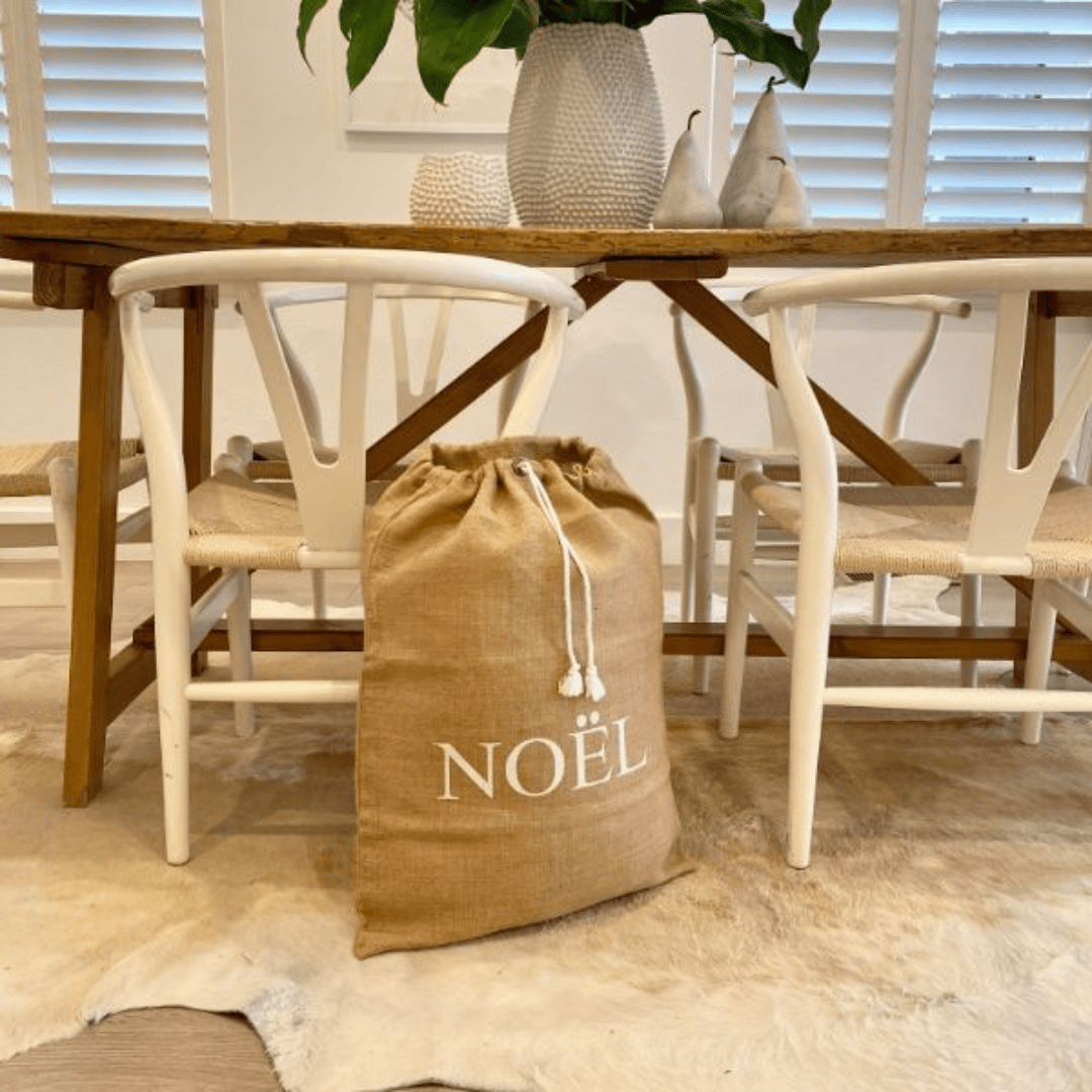 Mediterranean Markets Home Decor NOEL Jute Christmas Sacks