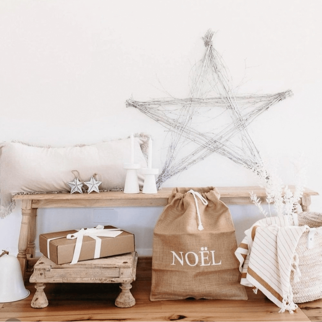 Mediterranean Markets Home Decor NOEL Jute Christmas Sacks