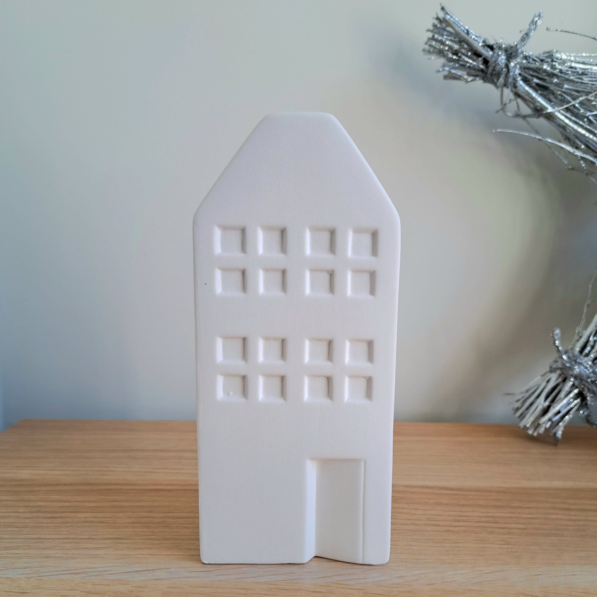 Mediterranean Markets Home Decor White Christmas Ceramic Houses