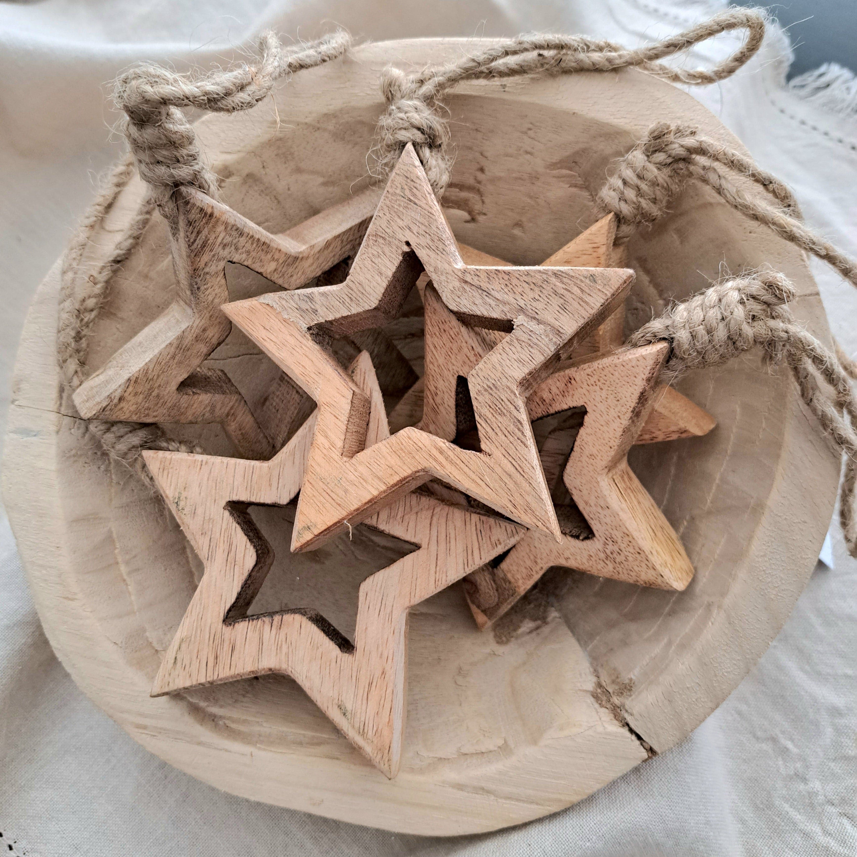Mediterranean Markets Home Decor Wooden Christmas Stars