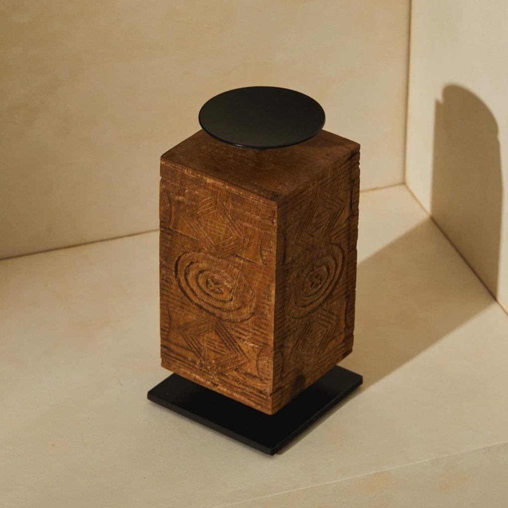 Simply Hygge Living Candles Mara Wood Pillar Candle Stand