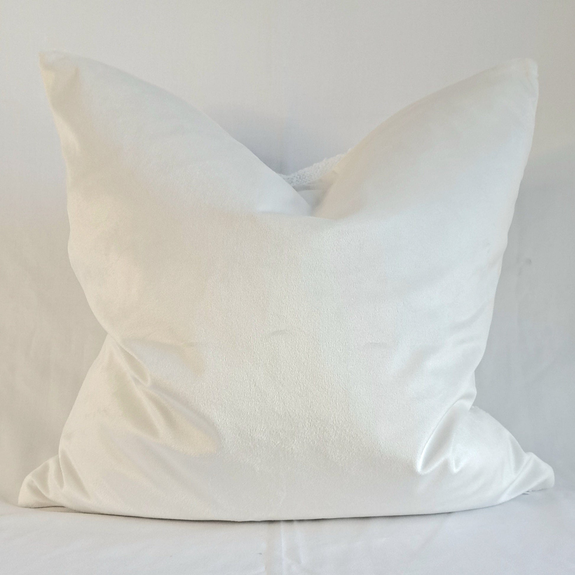 Boucle Cushion Cover Alabaster soft textured decor pillow with plush boucle finish.