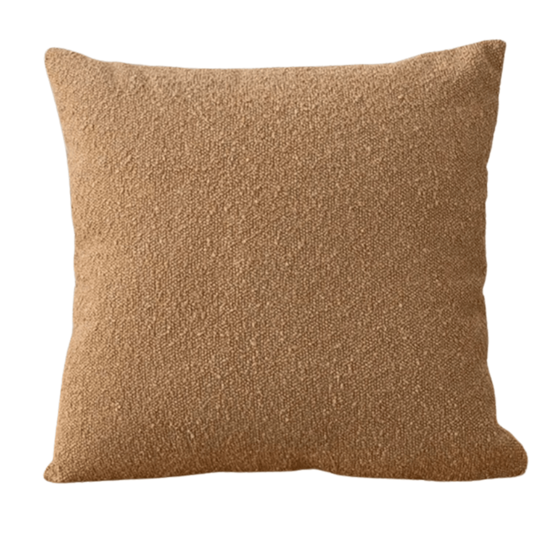 Boucle Cushion Cover Latte soft textured home decor in warm latte tone.