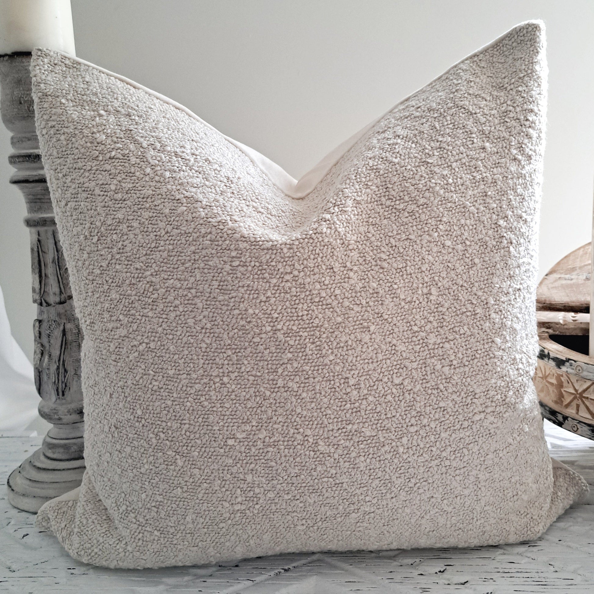 Boucle Cushion Cover Sepia showcasing soft texture and inviting design for home decor.