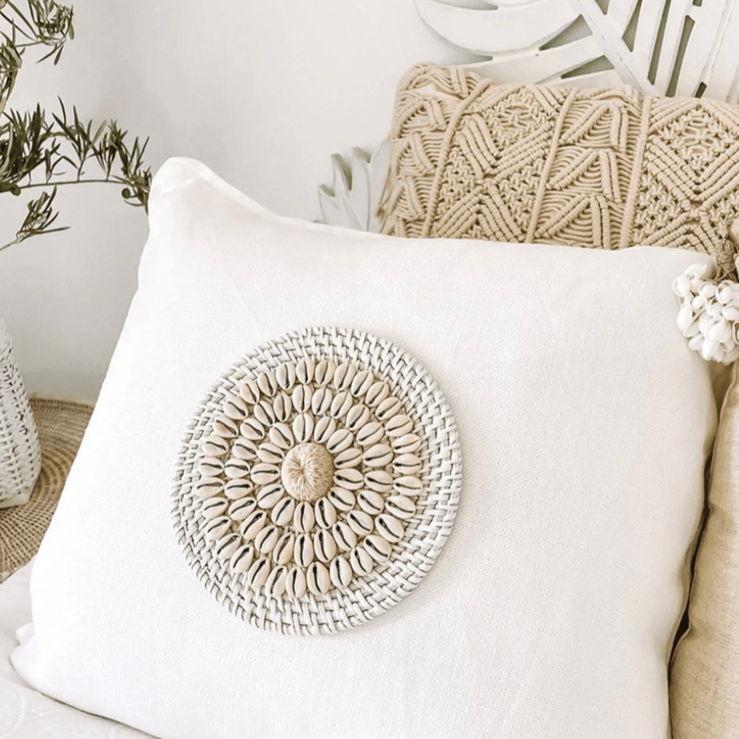 Kai Cowrie Charm Cushion Disk Simply Hygge Living Cushion Kai Cowrie Charm | Cushion Disk