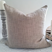 Base Cushion Biscuit cotton textured home decor pillow in soft biscuit tone.