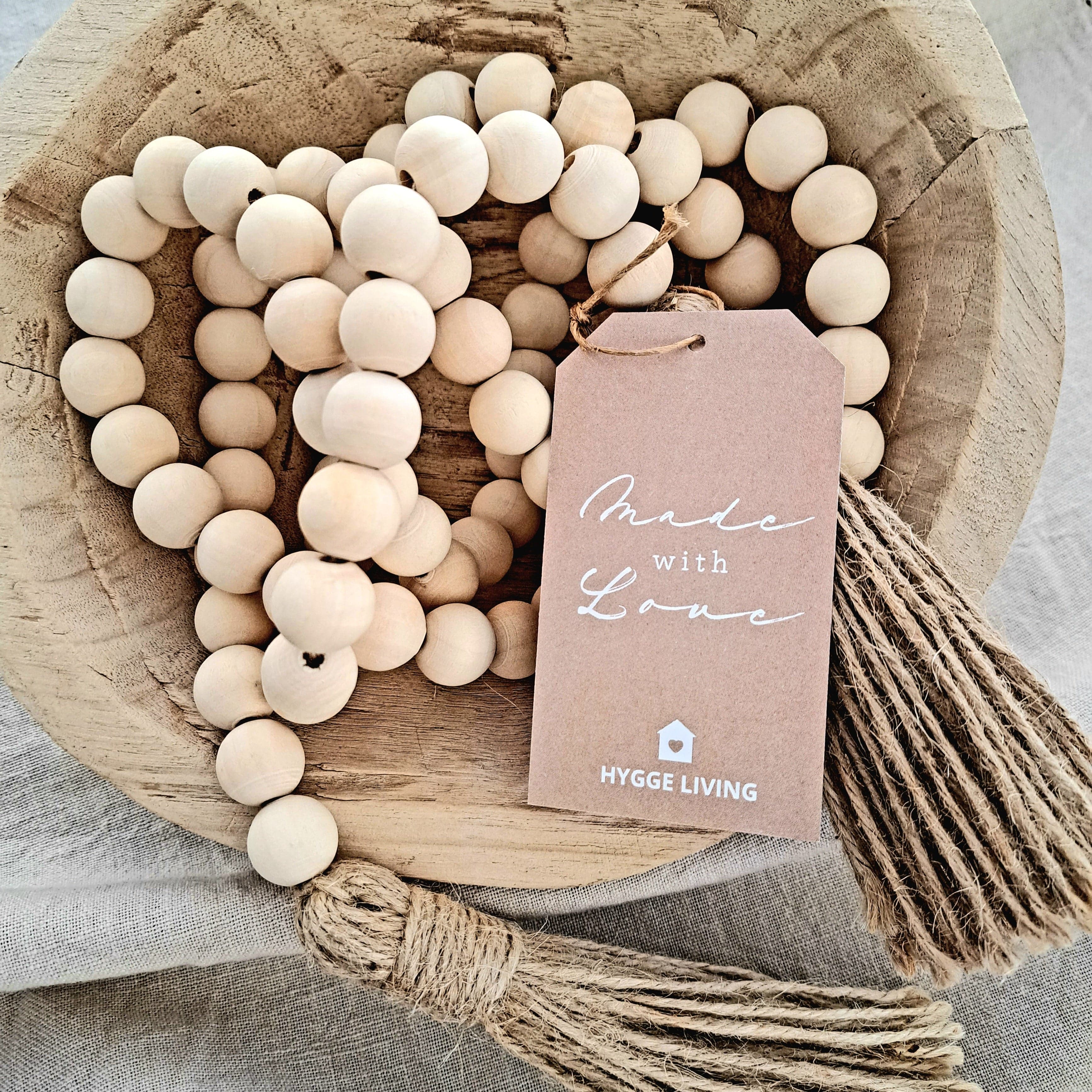 Simply Hygge Living Decor Wooden Bead Tassel - Natural