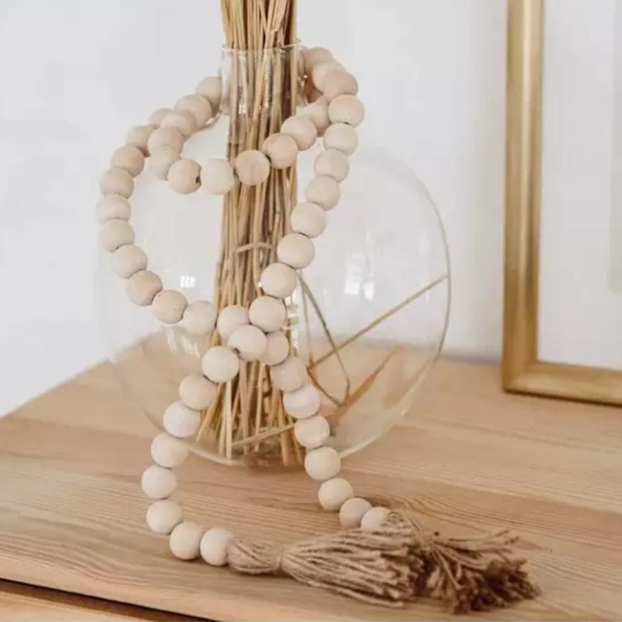 Simply Hygge Living Decor Wooden Bead Tassel - Natural