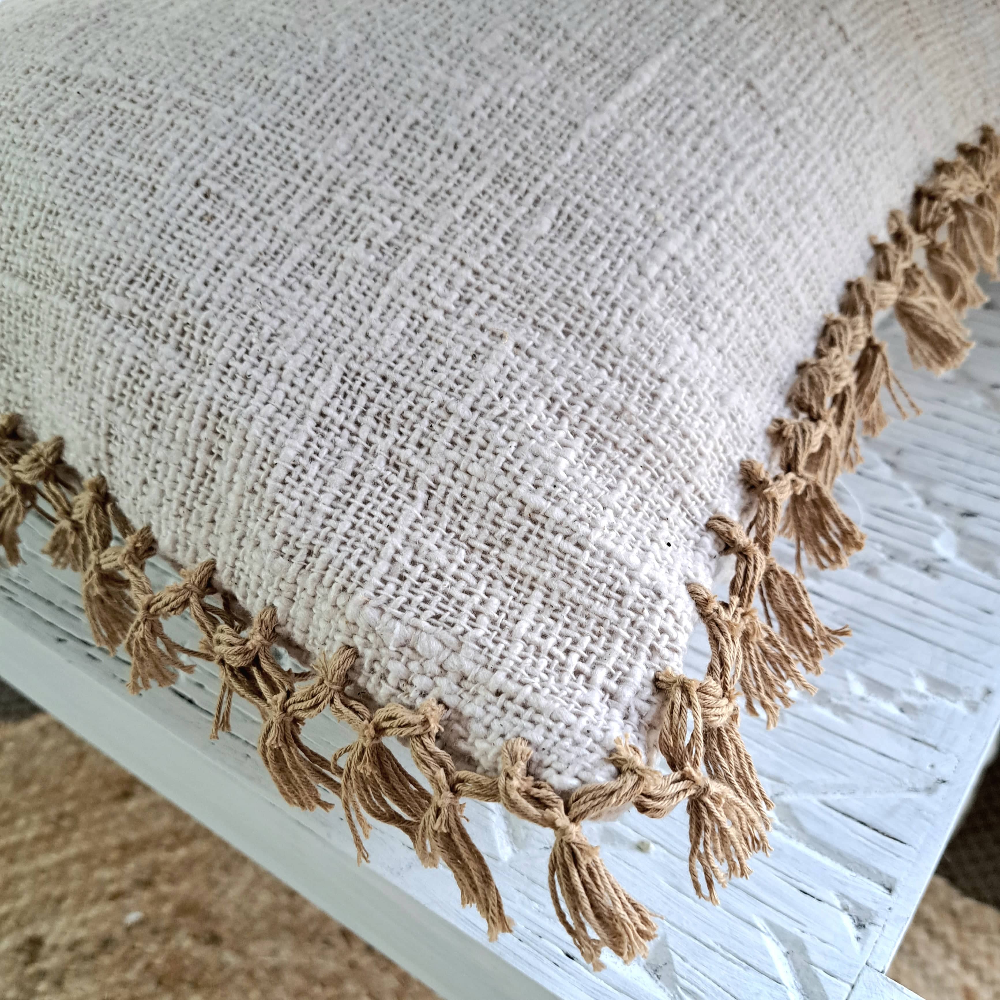 Simply Hygge Living Natural Fringed Cushion Cover