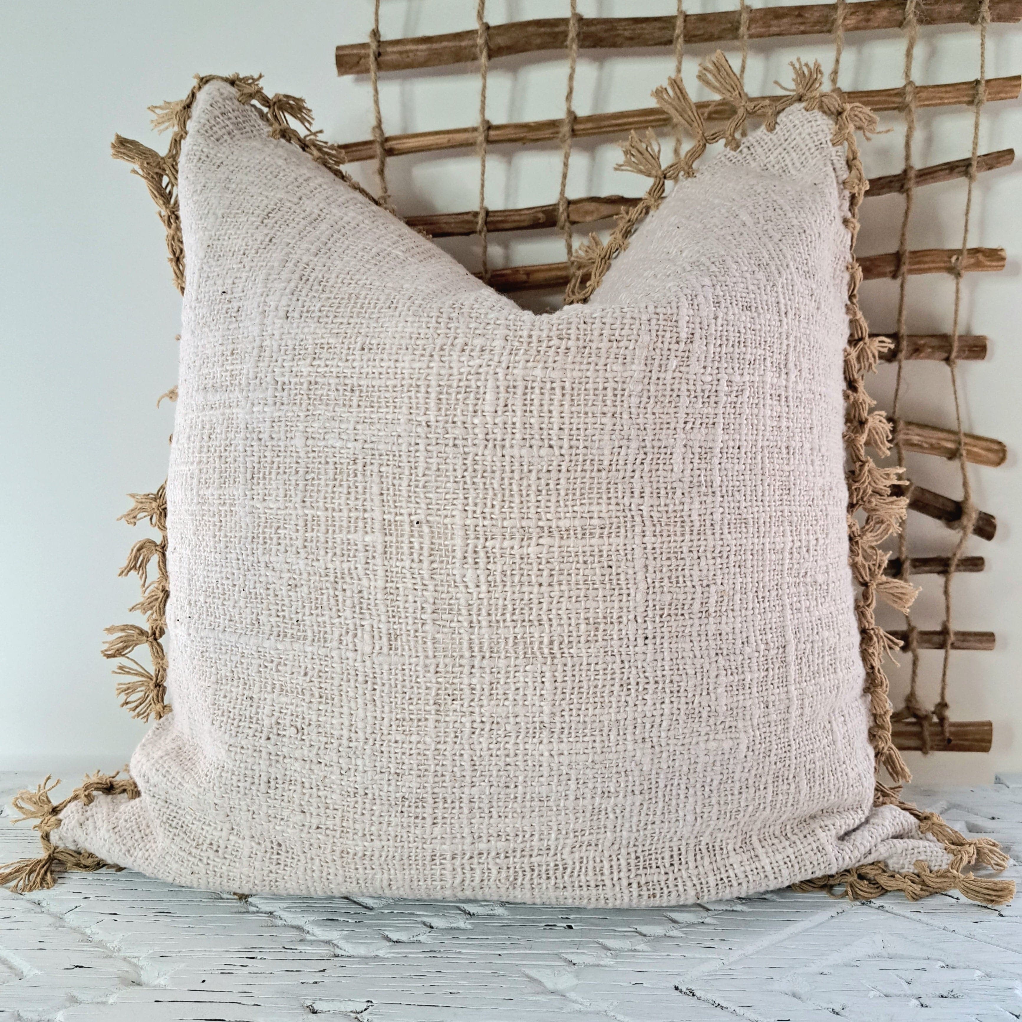 Simply Hygge Living Natural Fringed Cushion Cover