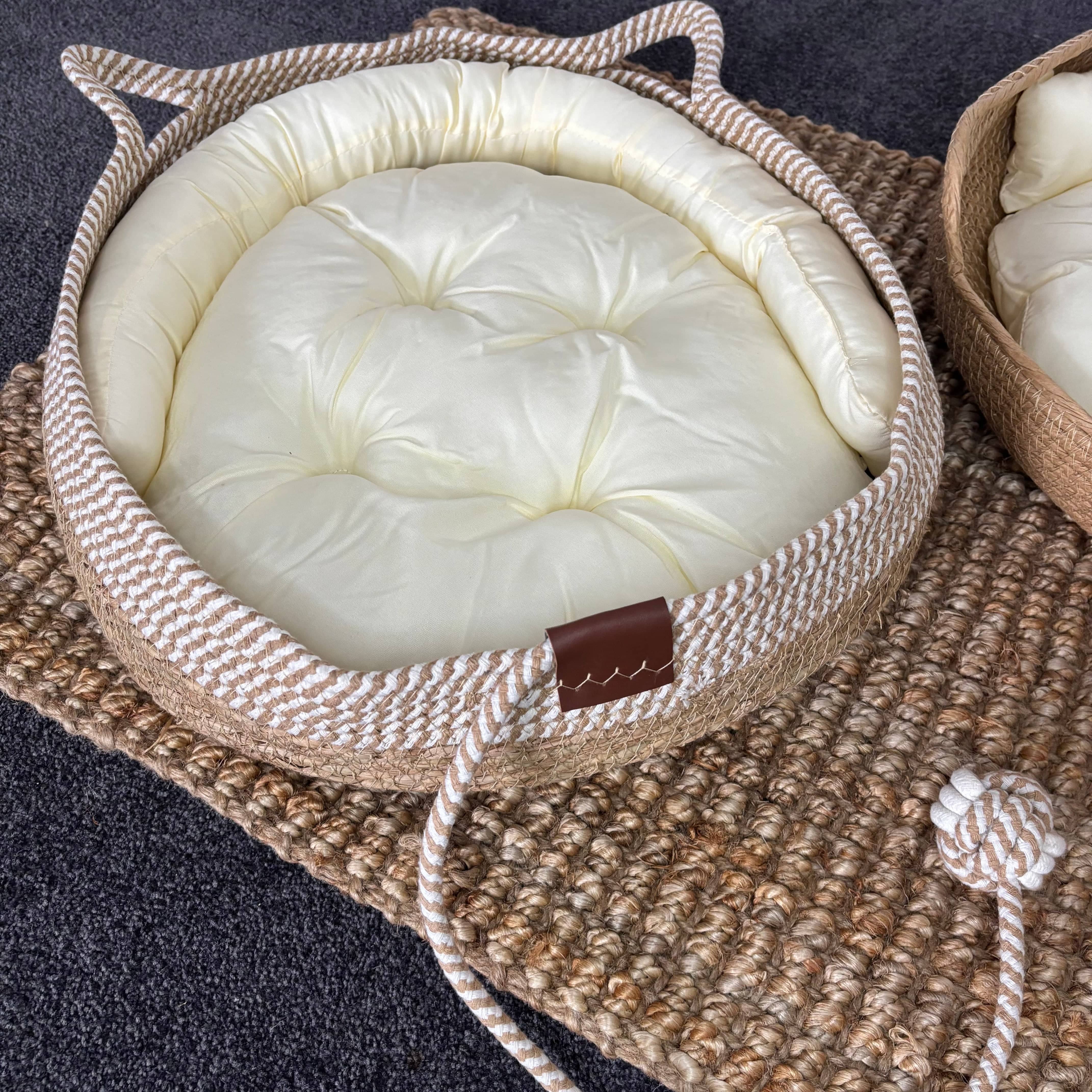 Whisker Haven Pet Bed Simply Hygge Living Pet Bed Whisker Haven - Cat-Shaped Woven Pet Bed