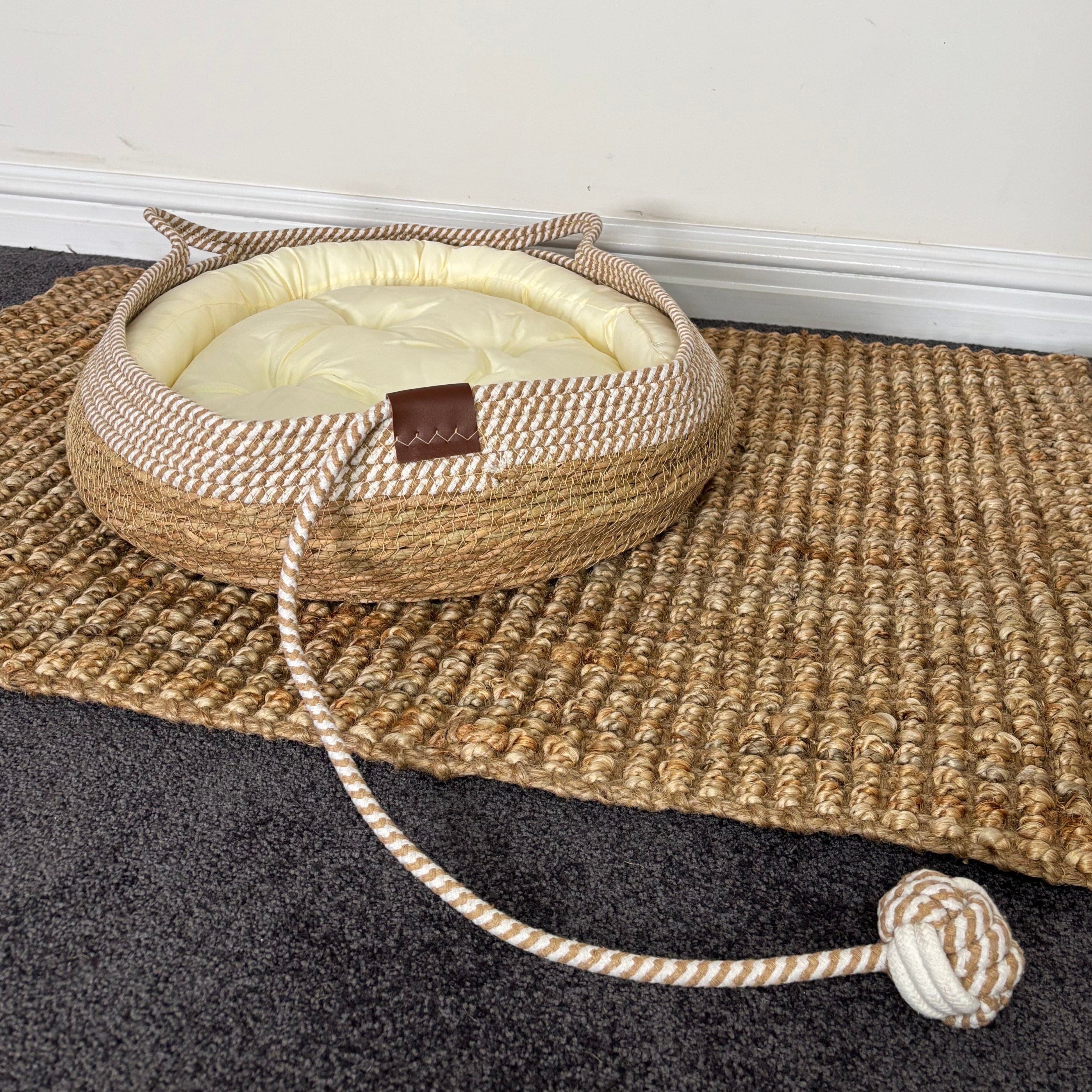 Whisker Haven Pet Bed Simply Hygge Living Pet Bed Whisker Haven - Cat-Shaped Woven Pet Bed