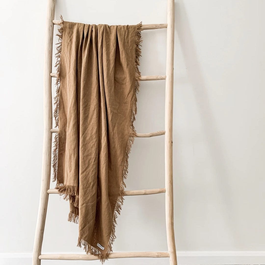 Simply Hygge Living Throw Fringed Throw - Cinnamon