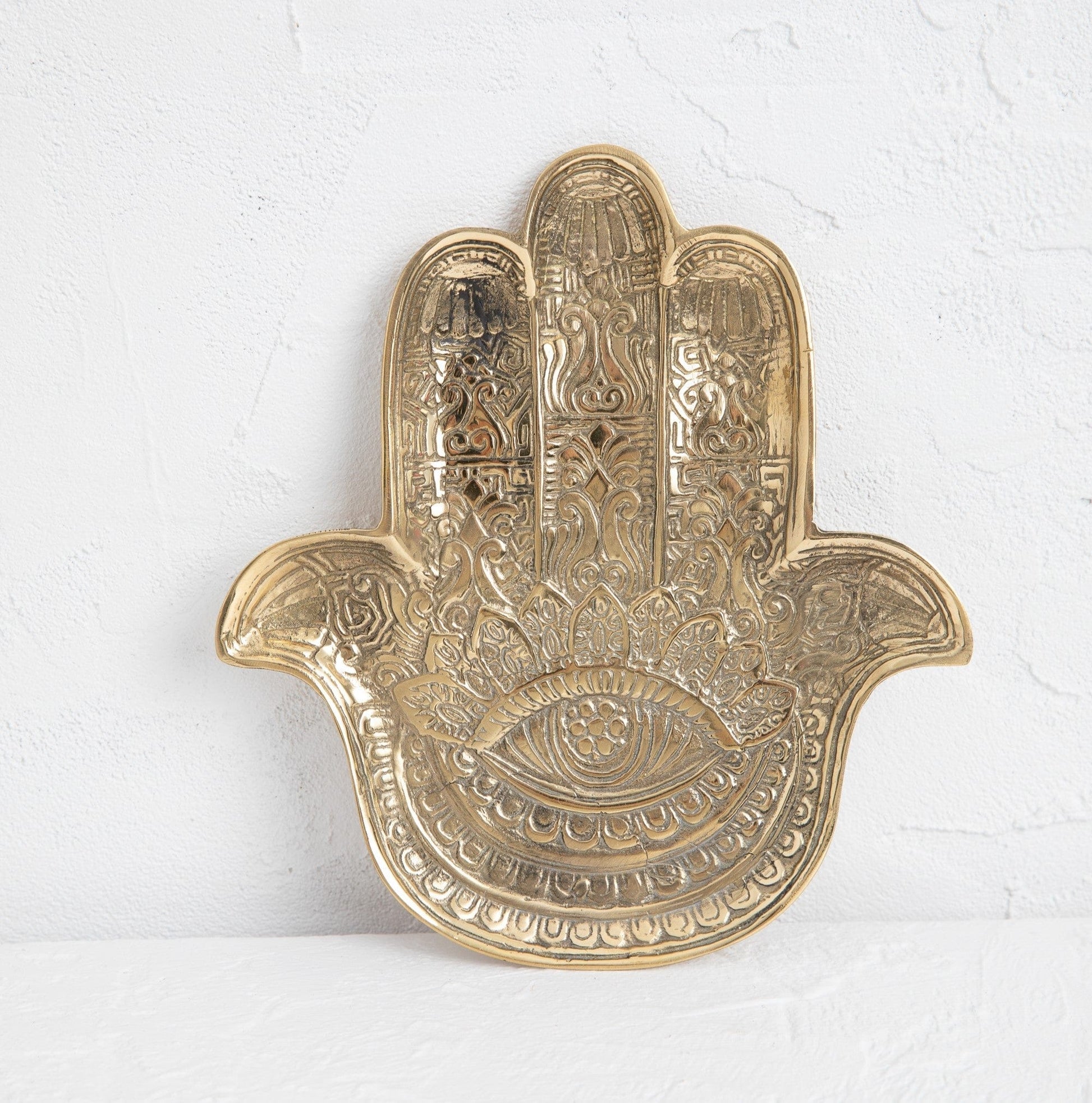 Simply Hygge Living Tray Hamsa Hand Brass Tray