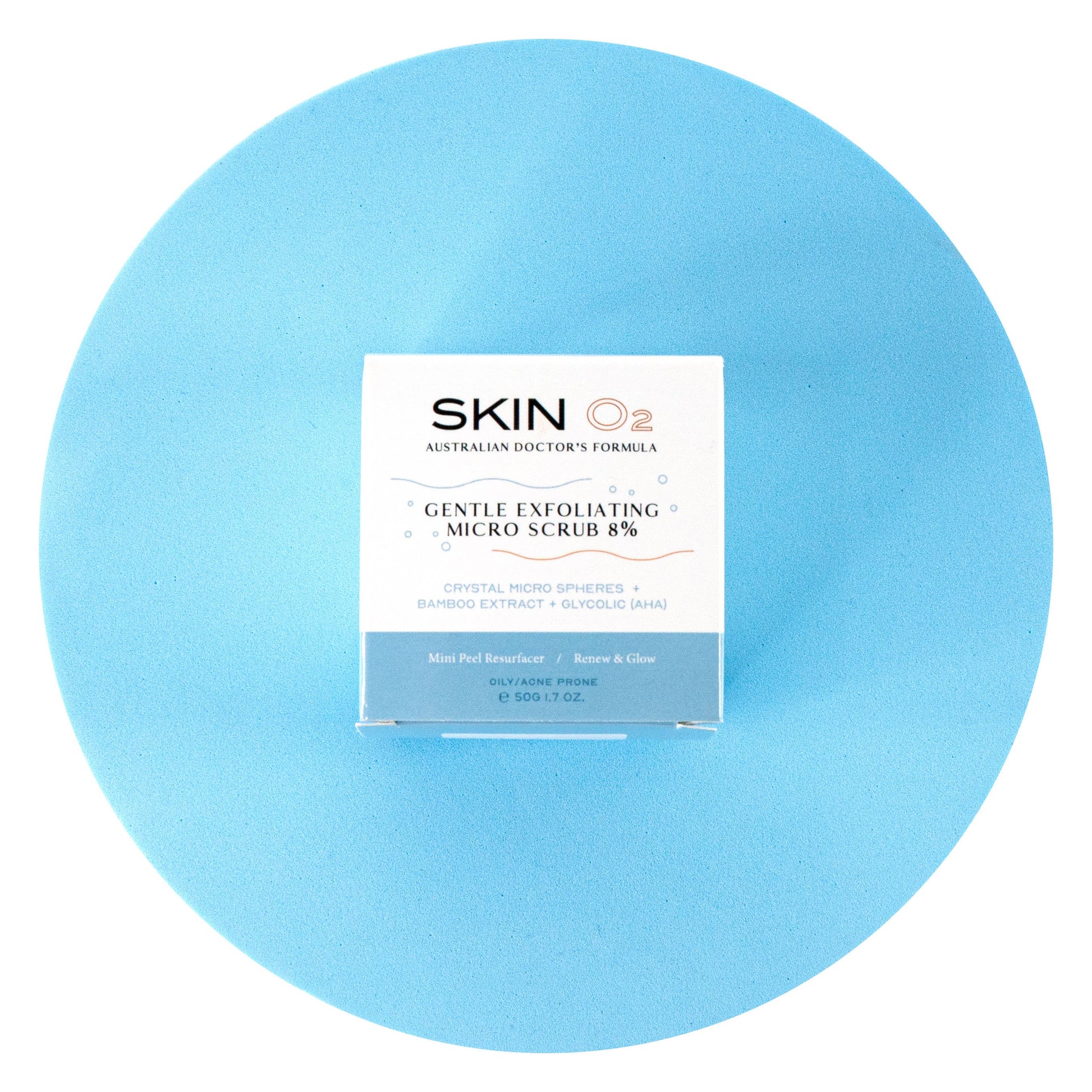 Skin O2 Exfoliant 50G Skin O2 Micro Scrub Exfoliator 8% – Dual Action Deep Cleanser & Resurfacer (50g)