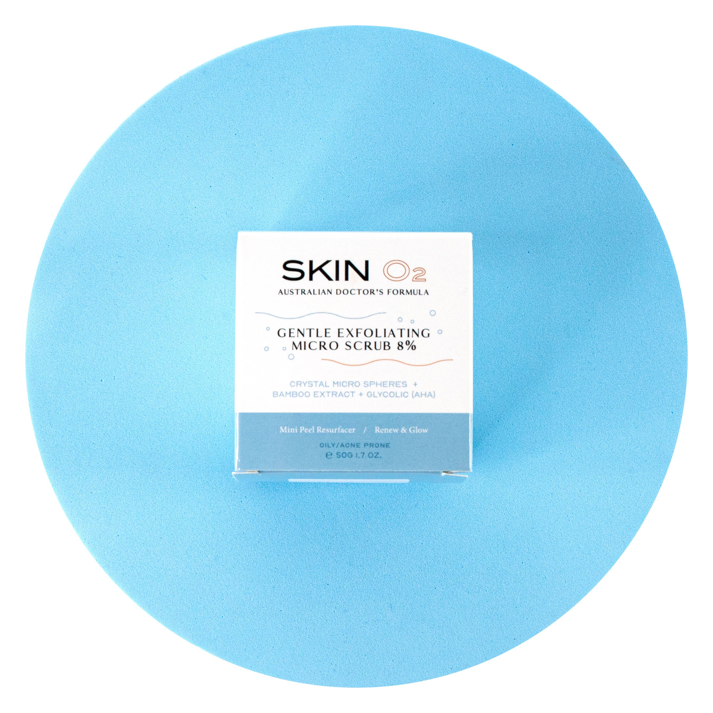 Skin O2 Exfoliant 50G Skin O2 Micro Scrub Exfoliator 8% – Dual Action Deep Cleanser & Resurfacer (50g)