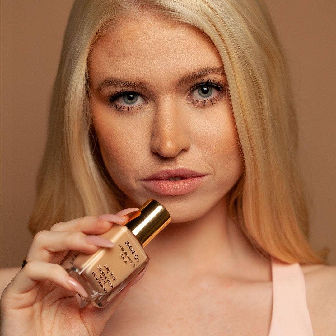 Skin O2 Foundation Skin O2 Mineral Long Wear Foundation – Full Coverage, Skin-Loving Makeup (30ml)
