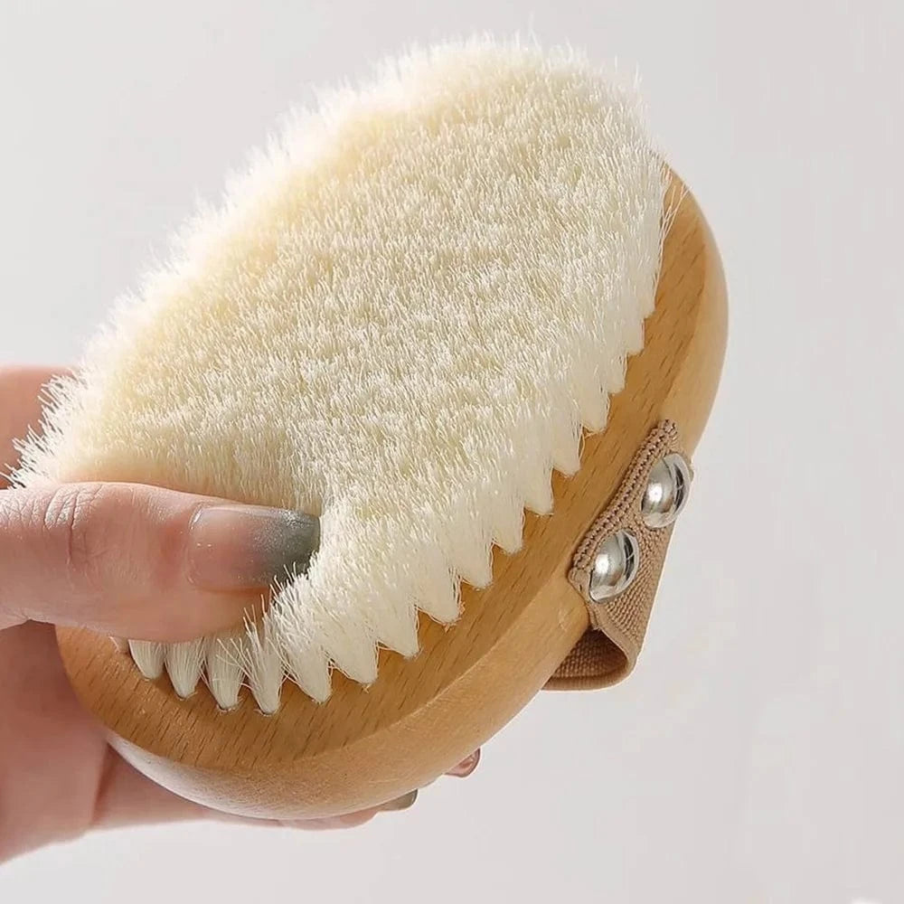 SNACC BEAUTY Body Brush Dry Brushing Body Brush – Exfoliating & Cleansing Brush with Soft Nylon Bristles (Wooden Handle)