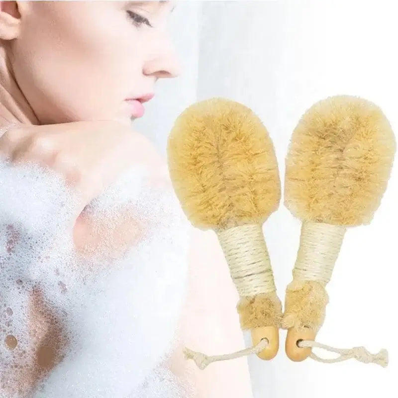 SNACC BEAUTY Body Brush Natural Sisal Dry Body Brush – Exfoliating Spa Brush for Bath & Shower