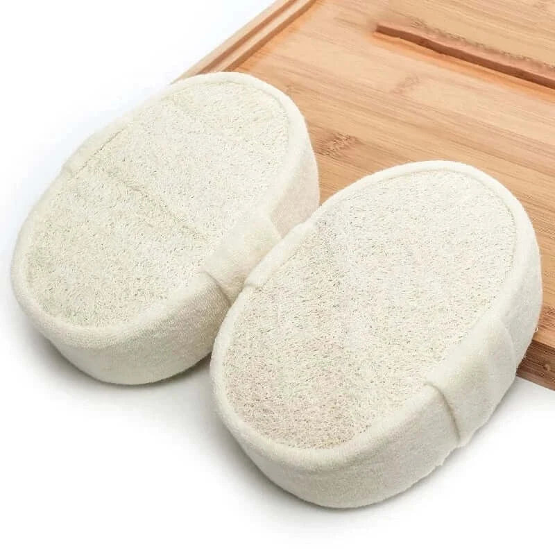 SNACC BEAUTY Body Loofah Large Natural Loofah Body Sponge – Oval Exfoliating Bath Scrubber Pad