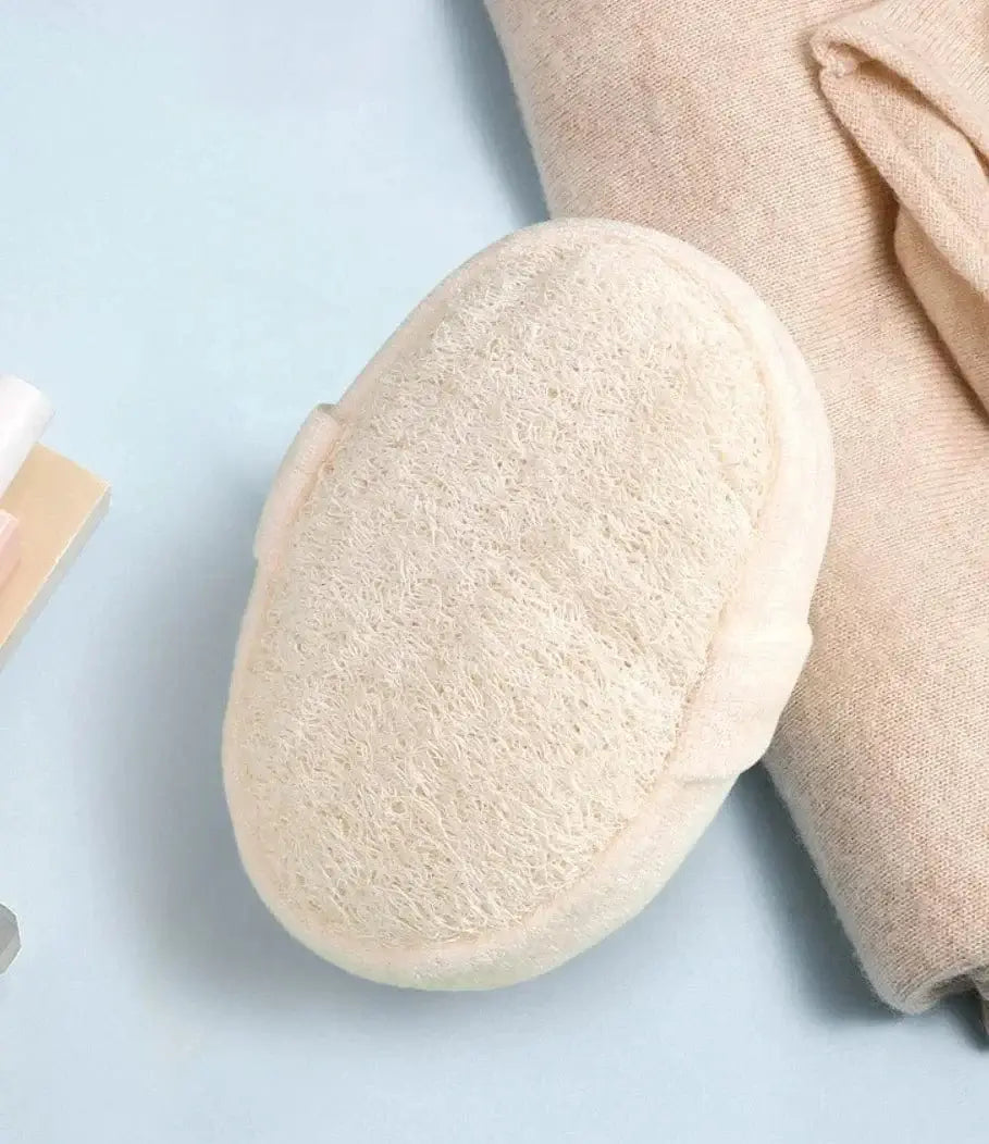 SNACC BEAUTY Body Loofah Large Natural Loofah Body Sponge – Oval Exfoliating Bath Scrubber Pad