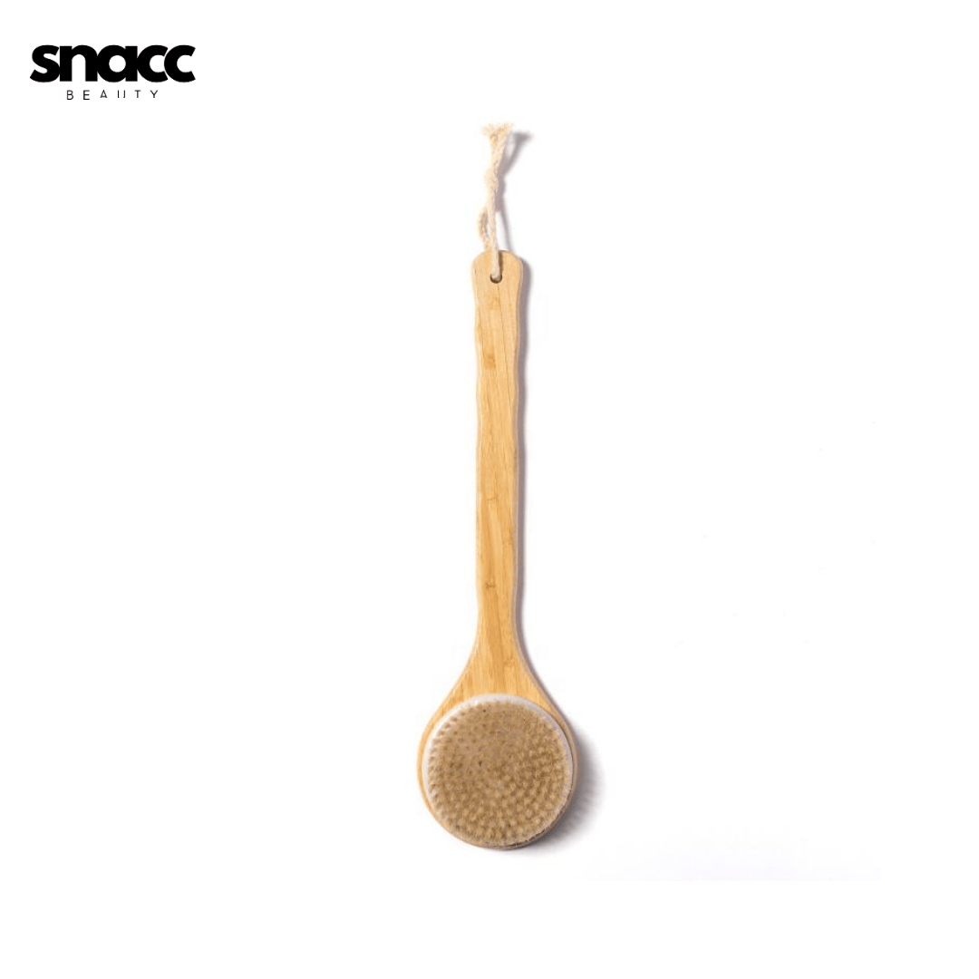SNACC BEAUTY Body Massage Brush Long Bamboo Handle Exfoliating Body Brush 40cm - Snacc Beauty