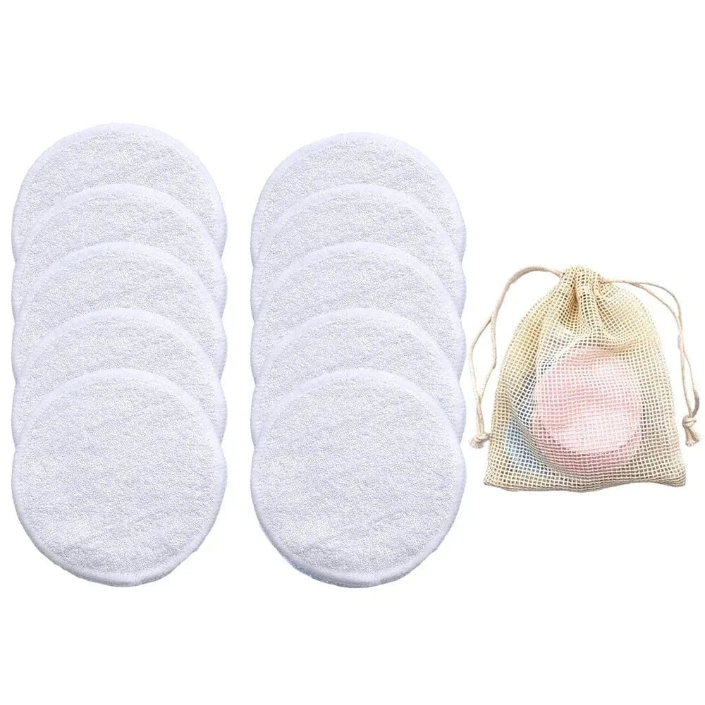 SNACC BEAUTY Cleaning pads White Eco-Friendly Bamboo Reusable Makeup Remover Pads – Gentle, Soft & Sustainable Skin Care Solution