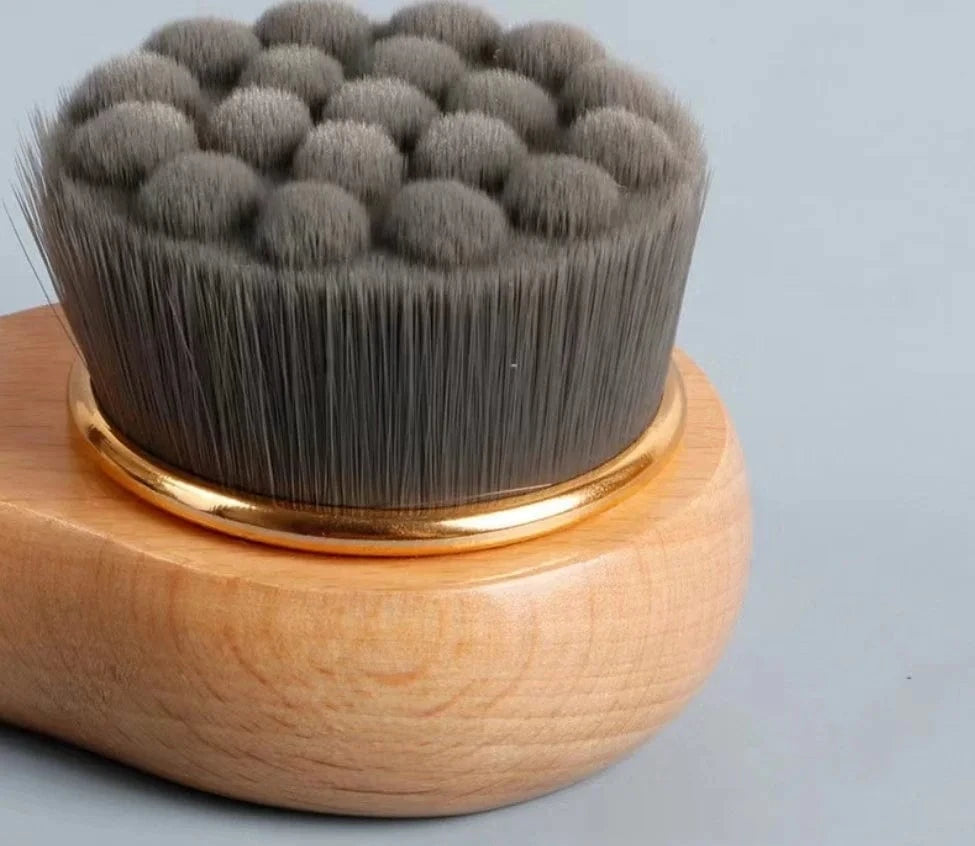 SNACC BEAUTY Face Brush Charcoal Bamboo Face Brush – Soft Bristles & Beech Wood Handle