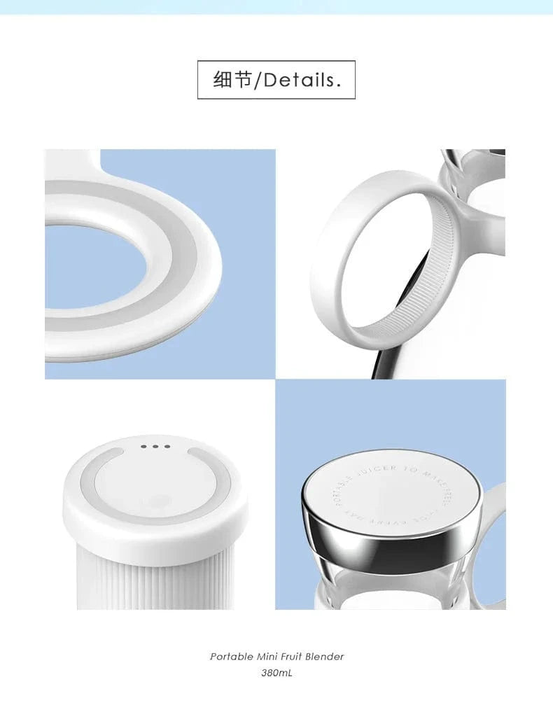 SNACC BEAUTY Healthy Living Portable USB Mini Juicer Blender – Rechargeable Fruit Mixer & Smoothie Maker (350ml)