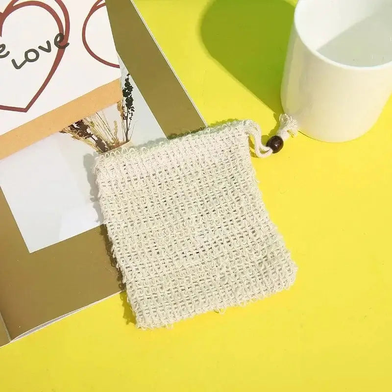 SNACC BEAUTY Soap Bag Natural Hemp Sisal Soap Saver Bag – Exfoliating Mesh Pouch with Drawstring