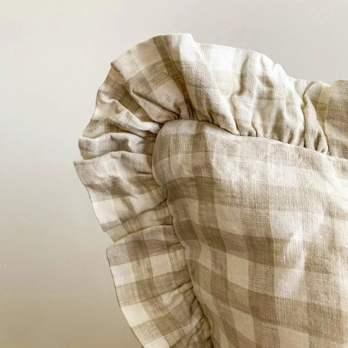 SNACC LIFESTYLE | BEAUTY & HOME Cushion Cover Pure French Linen Ruffle Lumbar - Dove Grey