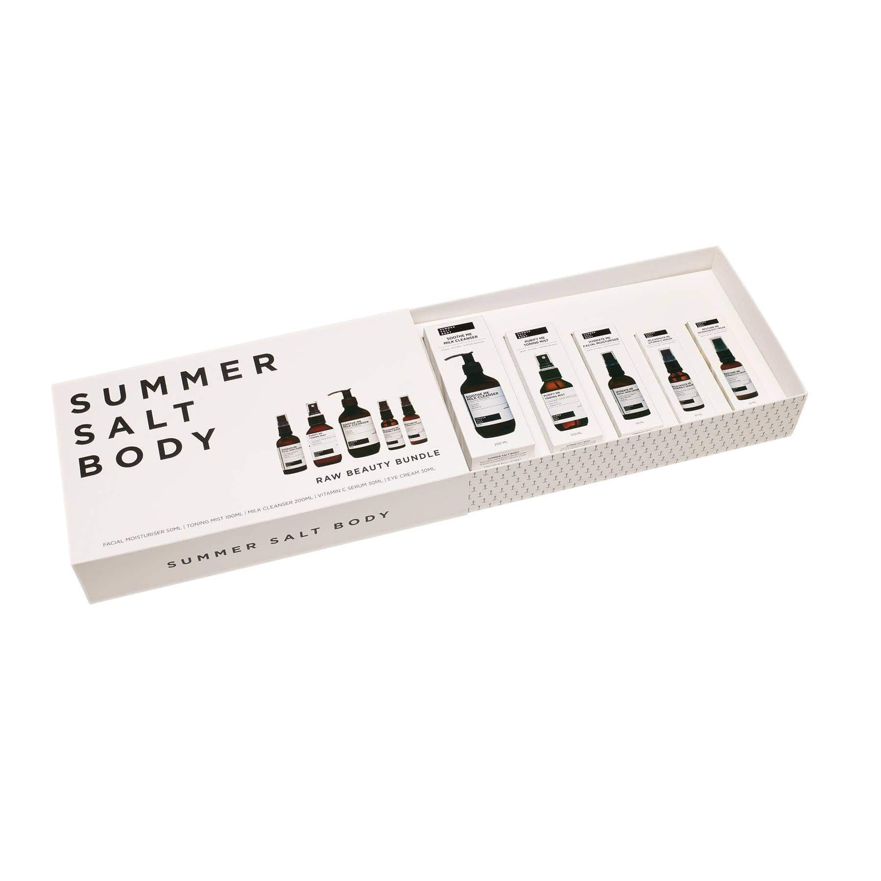 Skincare Raw Beauty Bundle – Limited Edition Set featuring cleansing and nourishing skincare products by Summer Salt Body.