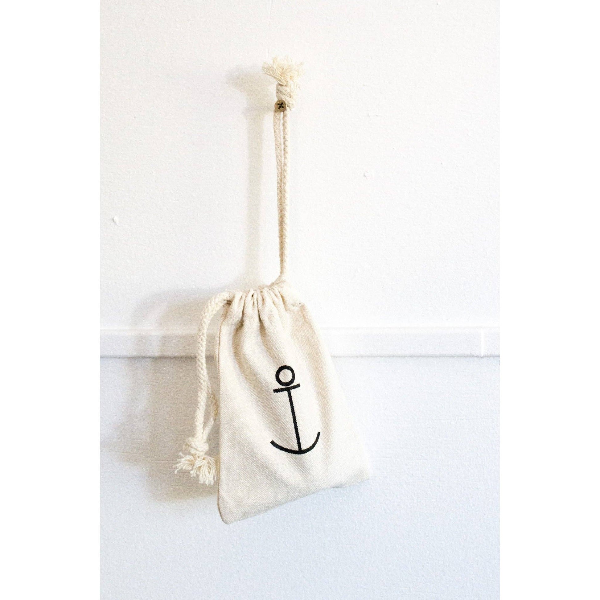 Cotton pouch with anchor design from the Skincare Raw Beauty Bundle – Limited Edition Set.
