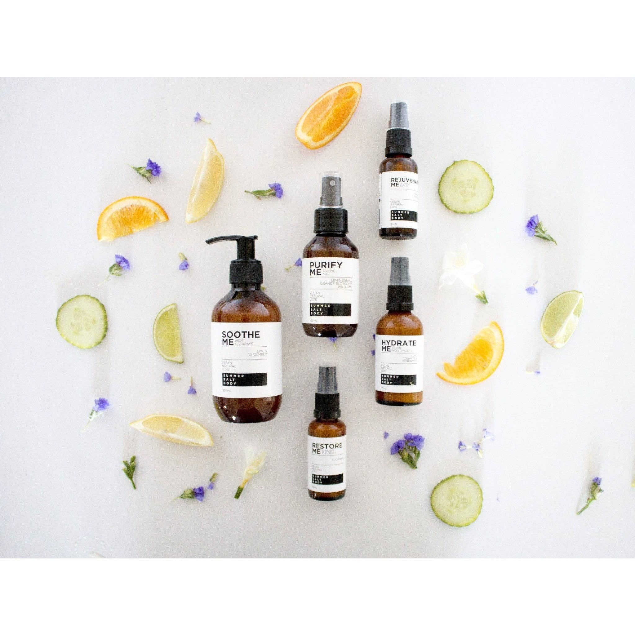 Skincare Raw Beauty Bundle – Limited Edition Set with skincare products surrounded by natural ingredients