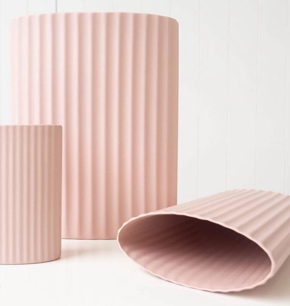 Tree Stripes Vase Marmoset Ripple Vase XL - Blush