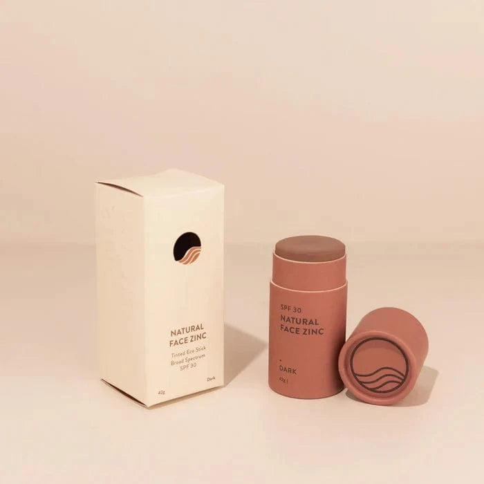 Winki Zinc Sunscreen Dark Winki Zinc Tinted Face Zinc SPF 30 Eco-Stick – Natural, Reef-Safe, Plastic-Free Sunscreen